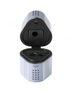 Faber-Castell Trio Grip 2001 Sacapuntas 3 en 1 - Para Tamaño Estandar y Jumbo - 2 Depositos Independientes - Color Plata