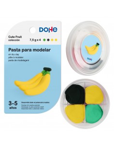 Dohe Coleccion Cute Fruit Pasta para Modelar Platano - Ligera y Flexible - Apto para Niños de 3 a 5 Años