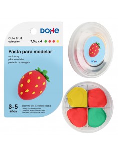 Dohe Coleccion Cute Fruit Pasta para Modelar Fresa - Ligera y Flexible - Apto para Niños de 3 a 5 Años
