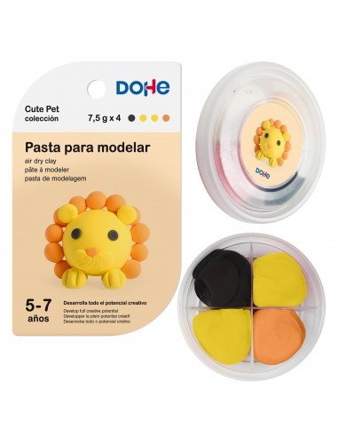 Dohe Coleccion Cute Pet Pasta para Modelar Leon - Ligera y Flexible - Apto para Niños de 5 a 7 Años