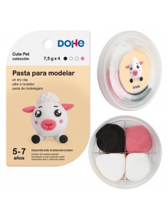 Dohe Coleccion Cute Pet Pasta para Modelar Oveja - Ligera y Flexible - Apto para Niños de 5 a 7 Años