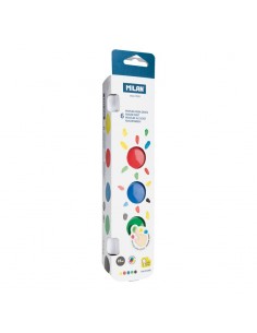 Milan Pack de 6 Botes de Pintura para Dedos - 25 ml - Facil Aplicacion - Mezclable - Colores Surtidos