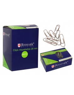 Bismark Pack de 100 Clips N 1.5 28mm - Niquelados