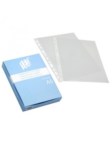 Bismark Caja de 100 Fundas Multitaladro Granuladas - Formato A5