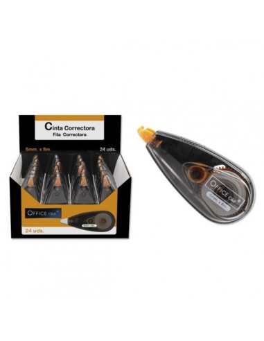 Office Club Cinta Correctora 5mm x 8m - Cuerpo Transparente - Forma Ergonomica