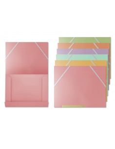 Bismark Carpeta de Solapa Polipropileno - Tamaño A4 - Cierre con Gomas - Colores Surtidos Pastel