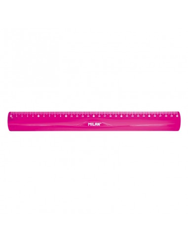 Milan Regla Flexible y Resistente - Longitud 30cm - Color Rosa