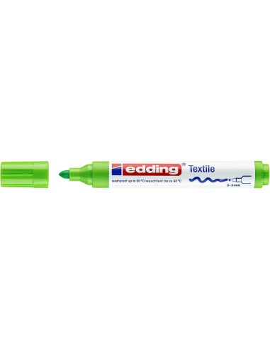 Edding 4500 Rotulador Permanente para Textil - Punta Redonda - Trazo entre 2 y 3mm - Olor Neutro - Secado Rapido - Color