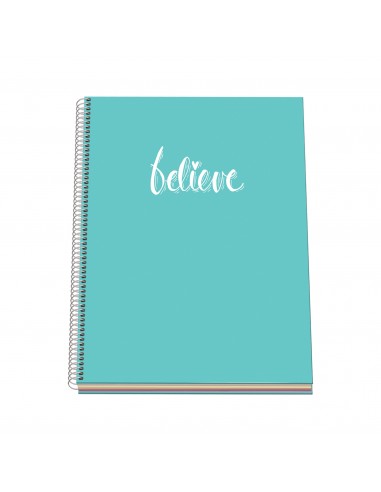 Dohe Serie Pastel Cuaderno con Espiral - Tamaño A4 de 100 Hojas 90gr - Hojas Microperforadas con 4 Taladros - Cuadricula 5mm