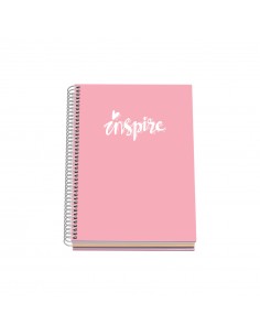Dohe Serie Pastel Cuaderno con Espiral - Tamaño A5 de 100 Hojas 90gr - Hojas Microperforadas con 2 Taladros - Cuadricula 5mm