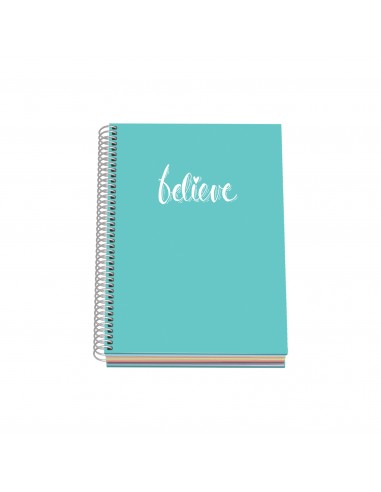 Dohe Serie Pastel Cuaderno con Espiral - Tamaño A5 de 100 Hojas 90gr - Hojas Microperforadas con 2 Taladros - Cuadricula 5mm