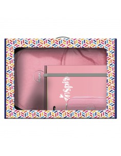Dohe Serie Pastel Pack de Mochila Mediana-Portatodo Doble-Carpeta de 4 Anillas Formato A4 con Recambio de 100 Hojas -