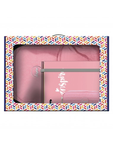 Dohe Serie Pastel Pack de Mochila Mediana-Portatodo Doble-Carpeta de 4 Anillas Formato A4 con Recambio de 100 Hojas -