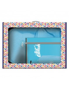Dohe Serie Pastel Pack de Mochila Mediana-Portatodo Doble-Carpeta de 4 Anillas Formato A4 con Recambio de 100 Hojas -