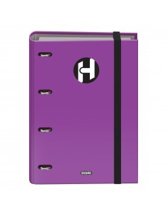 Dohe Serie Icon Carpeta de 4 Anillas Formato A4 con Recambio de 100 Hojas de 90 gr y 4 Taladros - Cierre con Goma Elastica -