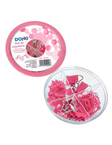 Dohe Combo Ovni Pack de Accesorios de Escritorio - 12 Pinzas de 15mm-5 Pinzas de 19mm-50 Clips de 28mm y 30 Push Pins de