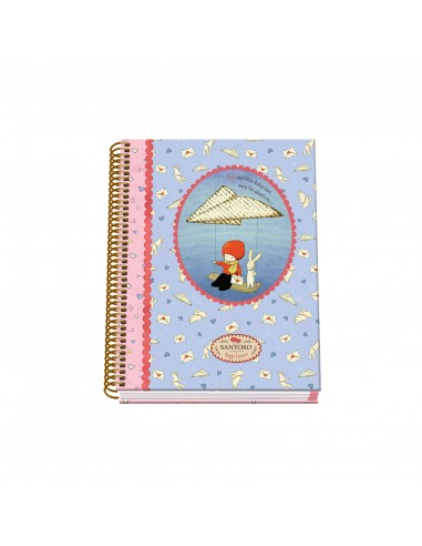 Dohe Santoro Poppi Loves Messenger Cuaderno Espiral Tapa Dura - Tamaño A5 de 100 Hojas 90gr - Hojas Microperforadas con 2
