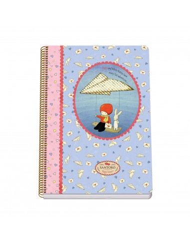 Dohe Santoro Poppi Loves Messenger Cuaderno Espiral Tapa Rigida - Tamaño Folio de 80 Hojas 90gr - Hojas con Cuadricula 4mm
