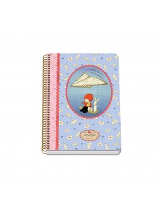 Dohe Santoro Poppi Loves Messenger Cuaderno Espiral Tapa Rigida - Tamaño A5 de 80 Hojas 90gr - Hojas con Cuadricula 4mm