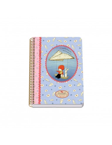Dohe Santoro Poppi Loves Messenger Cuaderno Espiral Tapa Rigida - Tamaño A5 de 80 Hojas 90gr - Hojas con Cuadricula 4mm
