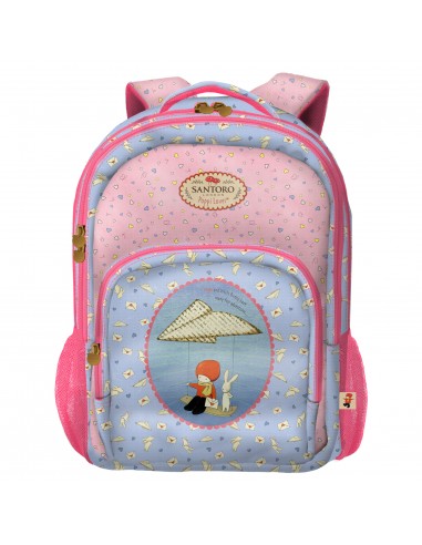 Dohe Santoro Poppi Loves Messenger Mochila Escolar Grande - 3 Compartimentos - Bolsillos Laterales - Tirantes Acolchados y