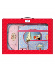 Dohe Santoro Poppi Loves Messenger Pack de Mochila Grande-Portatodo Triple-Carpeta de 4 Anillas Formato A4 con Recambio