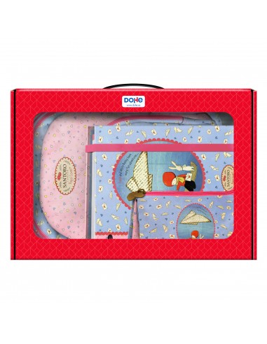 Dohe Santoro Poppi Loves Messenger Pack de Mochila Grande-Portatodo Triple-Carpeta de 4 Anillas Formato A4 con Recambio