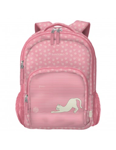 Dohe Santoro Felines Mochila Escolar Grande - 3 Compartimentos - Bolsillos Laterales - Tirantes Acolchados y Ajustables - Asa