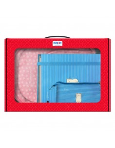 Dohe Santoro Felines Pack de Mochila Grande-Portatodo Triple-Carpeta de 4 Anillas Formato A4 con Recambio de 100 Hojas