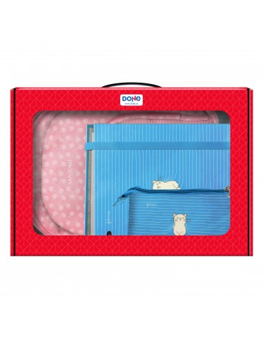 Dohe Santoro Felines Pack de Mochila Grande-Portatodo Triple-Carpeta de 4 Anillas Formato A4 con Recambio de 100 Hojas