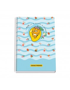 Dohe Kakao Friends Summer Holiday Cuaderno Espiral Tapa Rigida - Tamaño Folio de 80 Hojas 90gr - Hojas con Cuadricula 4mm