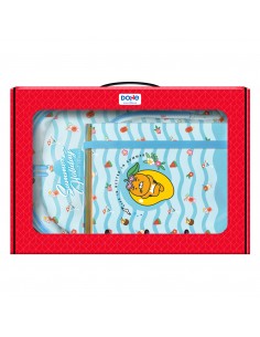 Dohe Kakao Friends Summer Holiday Pack de Mochila Grande-Portatodo Triple-Carpeta de 4 Anillas Formato A4 con Recambio de