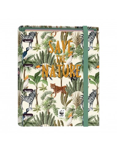 Dohe WWF Save the Nature Carpeta de 4 Anillas Formato A4 con Recambio de 100 Hojas - 4 Separadores Polipropileno de Colores -