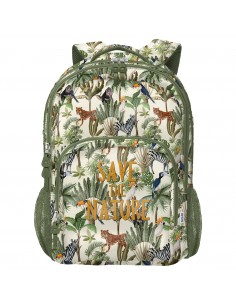 Dohe WWF Save the Nature Mochila Escolar Grande - 3 Compartimentos - Bolsillos Laterales - Tirantes Acolchados y Ajustables -