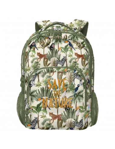 Dohe WWF Save the Nature Mochila Escolar Grande - 3 Compartimentos - Bolsillos Laterales - Tirantes Acolchados y Ajustables -