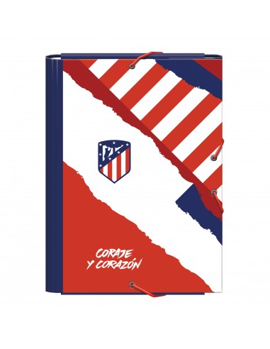 Dohe Atletico de Madrid Coraje y Corazon Carpeta de Carton Forrado Plastificado - 3 Solapas - Tamaño Folio - Guardas