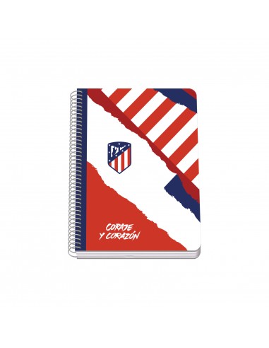 Dohe Atletico de Madrid Coraje y Corazon Cuaderno Espiral Tapa Rigida - Tamaño A5 de 80 Hojas 90gr - Hojas con Cuadricula 4mm