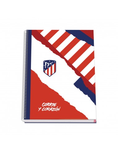Dohe Atletico de Madrid Coraje y Corazon Cuaderno Espiral con Cubierta en Carton Forrado - Tamaño A4 de 100 Hojas 90gr -