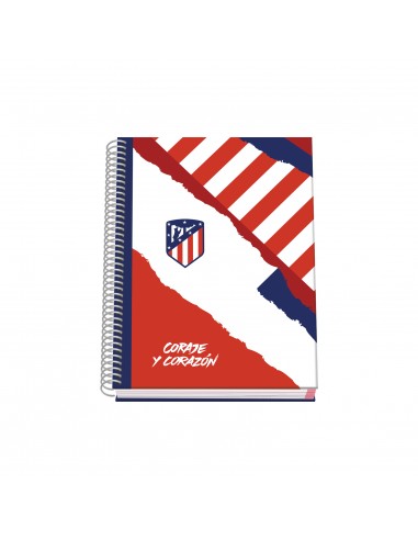 Dohe Atletico de Madrid Coraje y Corazon Cuaderno Espiral Tapa Dura - Tamaño A5 de 100 Hojas 90gr - Hojas Microperforadas