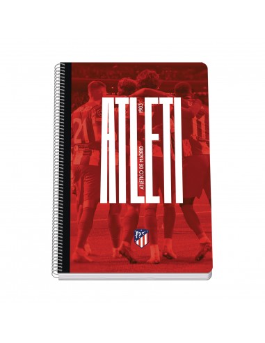 Dohe Atletico de Madrid Atleti Cuaderno Espiral Tapa Rigida - Tamaño Folio de 80 Hojas 90gr - Hojas con Cuadricula 4mm