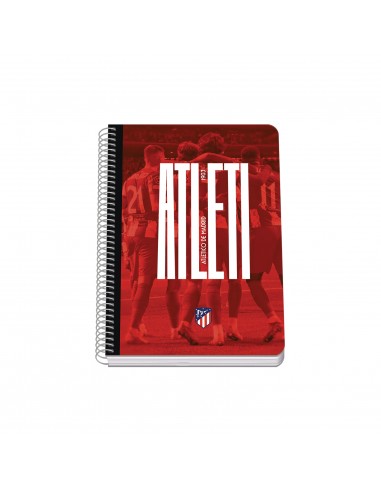 Dohe Atletico de Madrid Atleti Cuaderno Espiral Tapa Rigida - Tamaño A5 de 80 Hojas 90gr - Hojas con Cuadricula 4mm