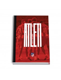Dohe Atletico de Madrid Atleti Cuaderno Espiral con Cubierta en Carton Forrado - Tamaño A4 de 100 Hojas 90gr - Hojas