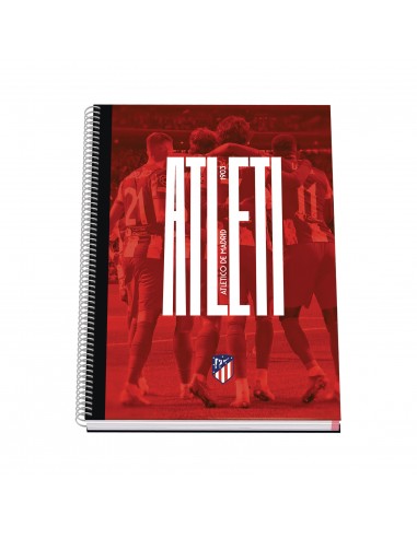 Dohe Atletico de Madrid Atleti Cuaderno Espiral con Cubierta en Carton Forrado - Tamaño A4 de 100 Hojas 90gr - Hojas