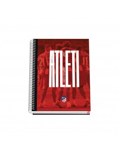 Dohe Atletico de Madrid Atleti Cuaderno Espiral Tapa Dura - Tamaño A5 de 100 Hojas 90gr - Hojas Microperforadas con 2