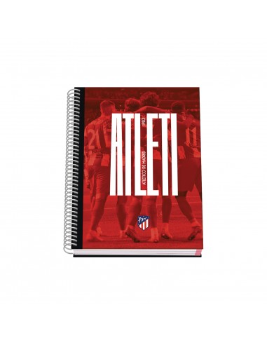 Dohe Atletico de Madrid Atleti Cuaderno Espiral Tapa Dura - Tamaño A5 de 100 Hojas 90gr - Hojas Microperforadas con 2