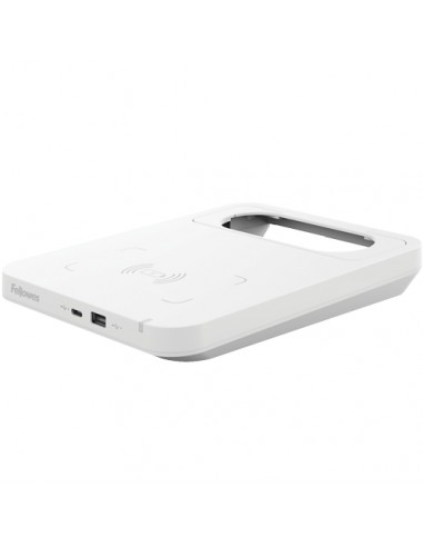 Fellowes Tallo Cargador Inalambrico - 2 Puertos USB - Carga Rapida - Color Blanco