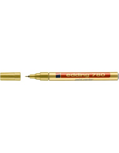 Edding 780 Rotulador Permanente de Tinta Opaca - Punta Redonda - Trazo 0.8mm - Puntas de Recambio Disponibles - Secado Rapido