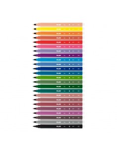 Milan Pack de 24 Rotuladores - Punta Fina de 2mm - Tinta al Agua - Lavable - Colores Surtidos