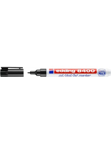 Edding 8400 Rotulador Permanente para CD-DVD y Blu-Ray - Punta Redonda - Trazo entre 0.5 y 1mm - Resistente al Agua y al