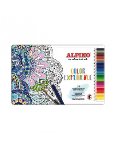 Alpino Color Experience Pack de 36 Lapices Acuarelables - Mina de 3 3mm Resistente y Acuarelable - Ideal para Difuminar y